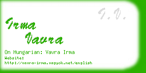 irma vavra business card